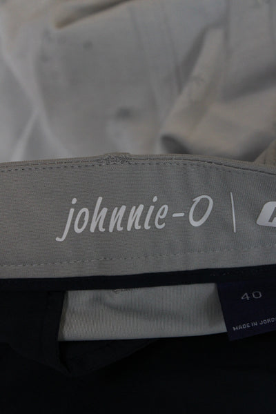 Johnnie-o Mens Gray Chino Shorts Big & Tall Button Polyester Golf Size 40