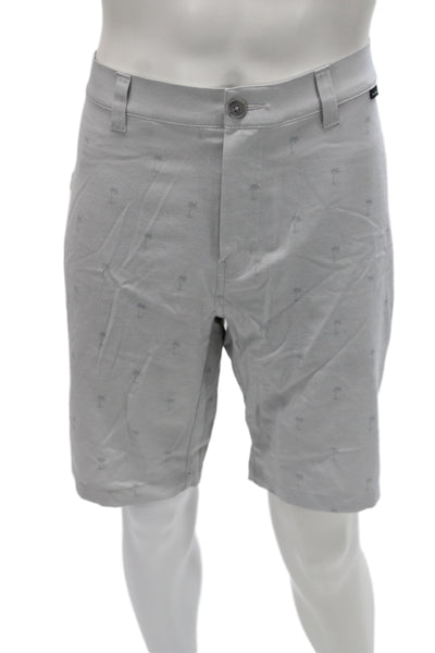 Travis Mathew Mens Casual Gray Geometric Polyester Shorts Size 38