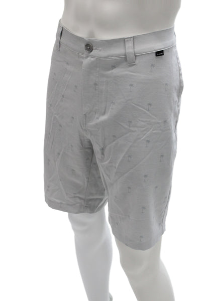 Travis Mathew Mens Casual Gray Geometric Polyester Shorts Size 38