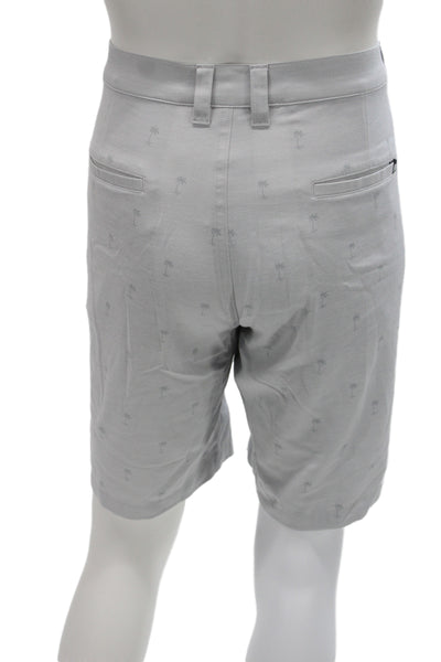 Travis Mathew Mens Casual Gray Geometric Polyester Shorts Size 38