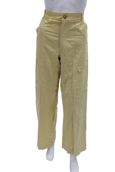 Zara Women Yellow Cargo Pants Size M