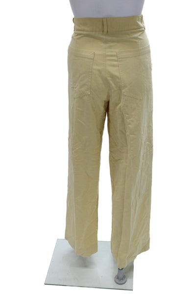 Zara Women Yellow Cargo Pants Size M