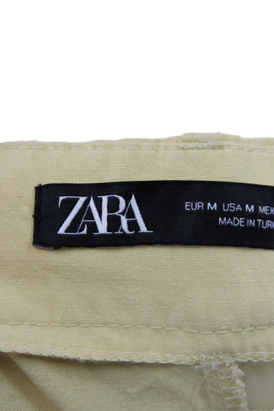 Zara Women Yellow Cargo Pants Size M