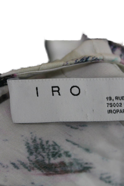 IRO Women Wrap Dress Multicolor V-Neck Long-Sleeve Geometric Size 38 Tall