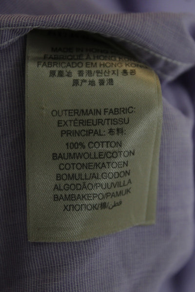 Burberry Brit Mens Button Front Collared Pocket Shirt Purple Cotton Size 2XL