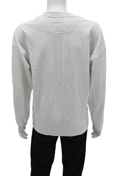 Daniel Patrick Mens Pullover Crew Neck Gray Cotton American Long Sleeve Size S