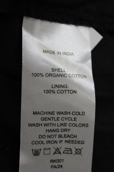 Quince Women Sundress Black 100% Organic Cotton Square Neck Long Size XS