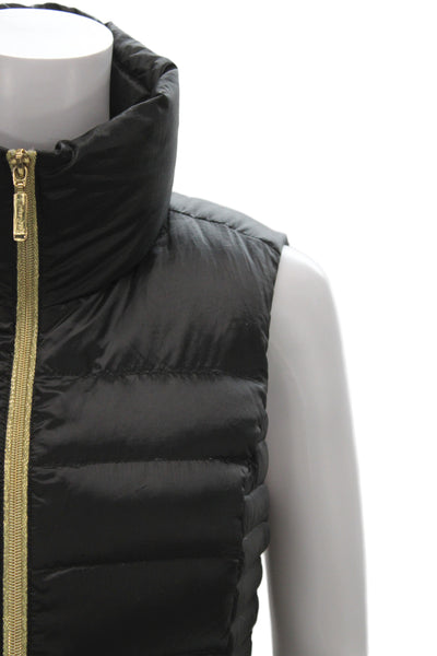 Lilly Pulitzer Women Puffer Vest Black Polyester Tropical Size XS