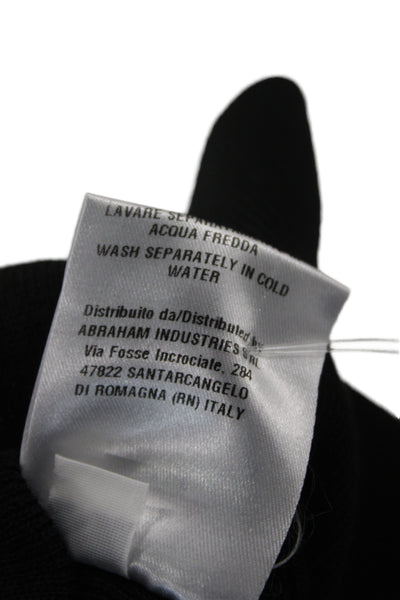 Erika Cavallini Women Black Turtleneck Pullover Virgin Wool Long Sleeve Size S