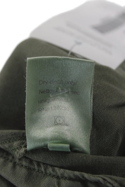 Pam & Gela Women Cargo Pants Green Lyocell Drawstring Size S