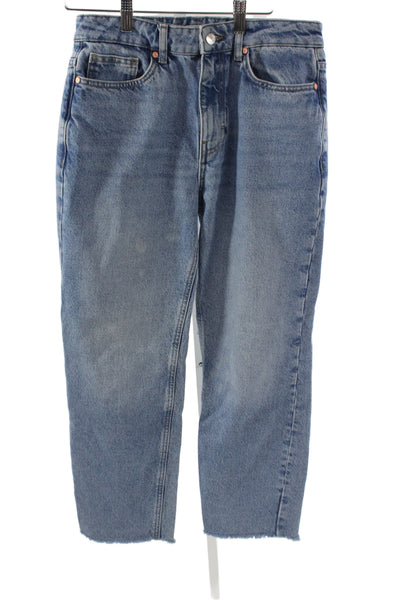 MNG Women Mom Jeans High Rise Blue Cotton Size 6