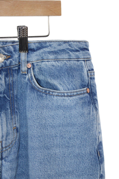 MNG Women Mom Jeans High Rise Blue Cotton Size 6