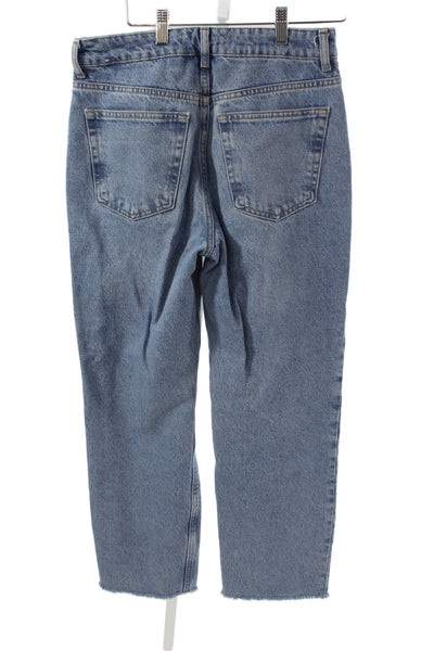 MNG Women Mom Jeans High Rise Blue Cotton Size 6