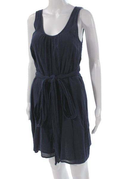 Calypso Saint Barth Women Tank Dress Blue Cotton Sleeveless Short Size XS