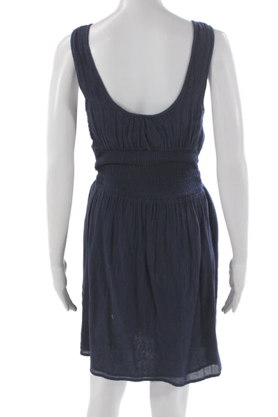 Calypso Saint Barth Women Tank Dress Blue Cotton Sleeveless Short Size XS