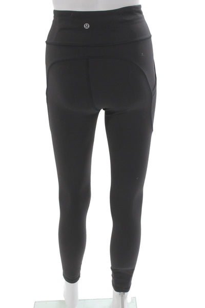 Lululemon Women Ankle Leggings Black Nylon Athleisure Size 4