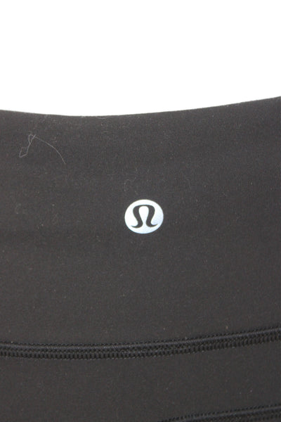 Lululemon Women Ankle Leggings Black Nylon Athleisure Size 4
