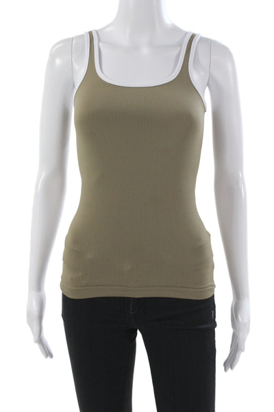 Athleta Women Basic Scoop Neck Sleeveless Tank Green Athleisure Size 2XS