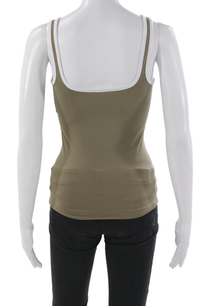 Athleta Women Basic Scoop Neck Sleeveless Tank Green Athleisure Size 2XS