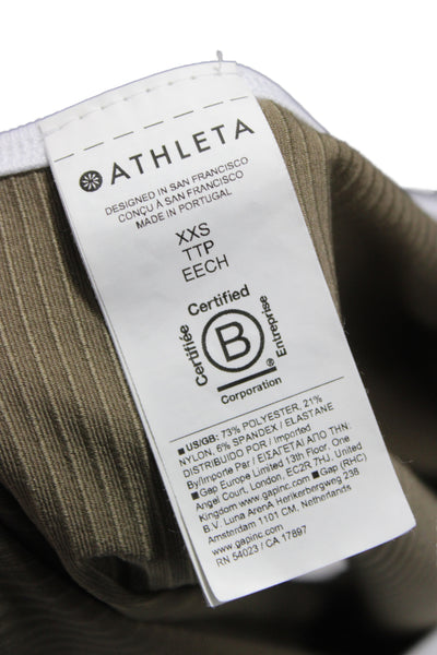 Athleta Women Basic Scoop Neck Sleeveless Tank Green Athleisure Size 2XS