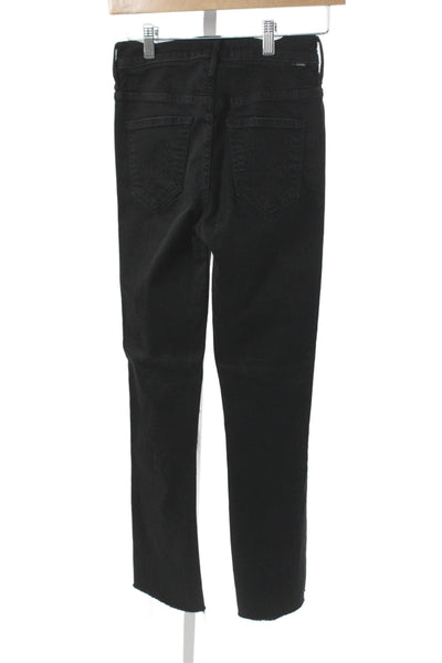 Mother Women Ankle Jeans Black Cotton Mid Rise Size 25