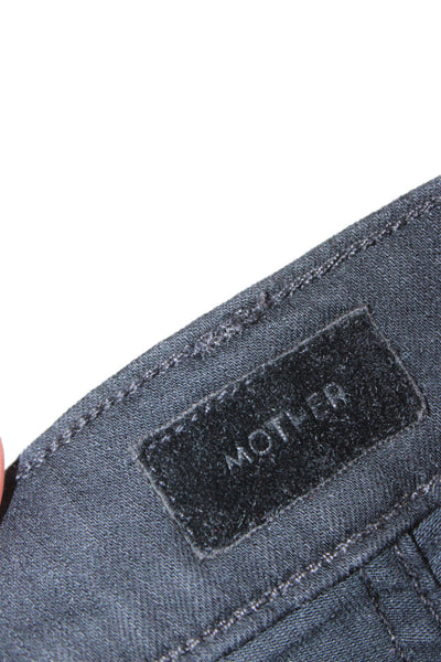 Mother Women Ankle Jeans Black Cotton Mid Rise Size 25