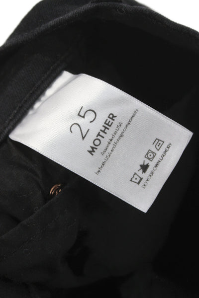 Mother Women Ankle Jeans Black Cotton Mid Rise Size 25