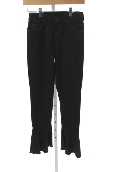 Mother Womens Black Flared Jeans Cotton Mid Rise Size 25