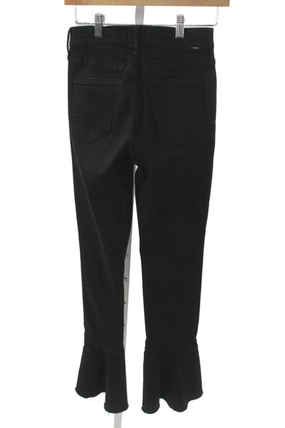Mother Womens Black Flared Jeans Cotton Mid Rise Size 25