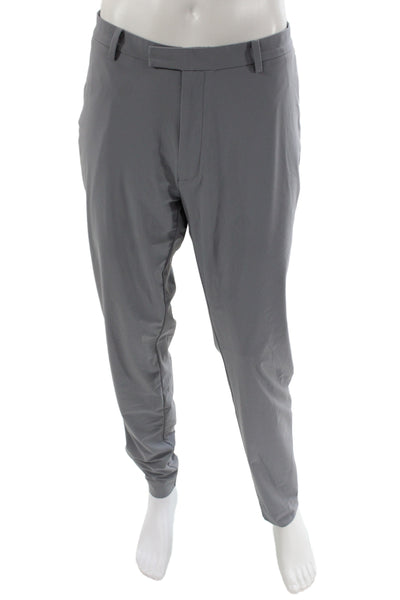 Peter Millar Mens Gray Chino Pants Recycled Nylon Zip Inseam 32 Size 38
