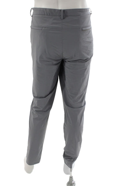 Peter Millar Mens Gray Chino Pants Recycled Nylon Zip Inseam 32 Size 38