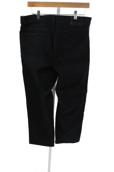 Brax Feel Good Mens Straight Black Cotton Jeans Size 34