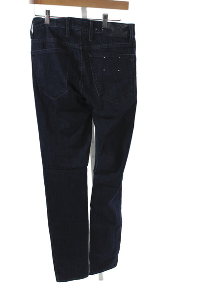 Brax Feel Good Mens Straight Jeans Blue Cotton Button Inseam 34 Size 30