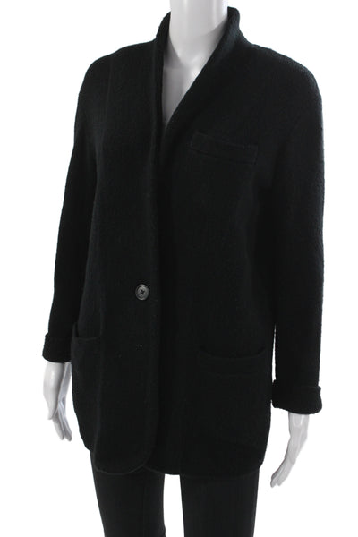 J Crew Womens Black Collared Long Sleeve Cardigan Acrylic Size XS