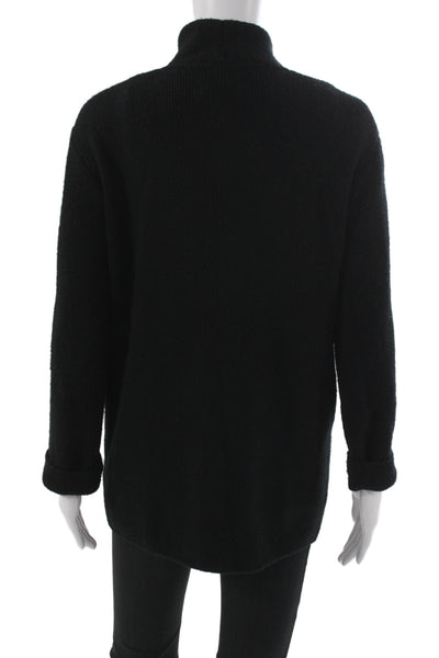J Crew Womens Black Collared Long Sleeve Cardigan Acrylic Size XS