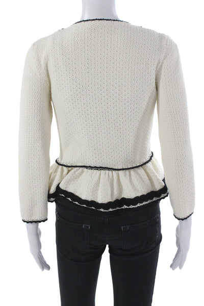 RED Valentino Women Basic Jacket Ivory Zip Long Sleeve Size XS