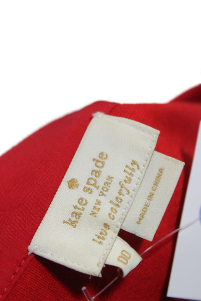 Kate Spade New York Womens Basic Sleeveless Round Neck Solid Red Blouse Size 00