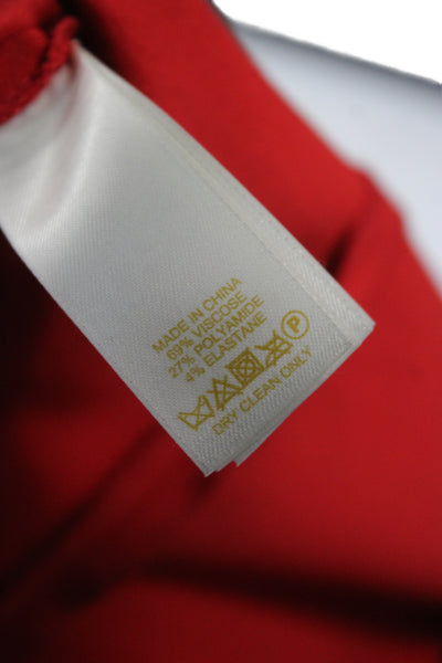 Kate Spade New York Womens Basic Sleeveless Round Neck Solid Red Blouse Size 00