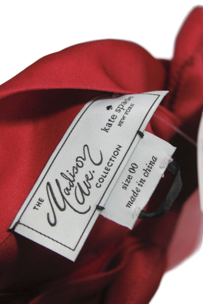 Kate Spade New York Women Red Silk High Neck Sleeveless Basic Blouse Size 00