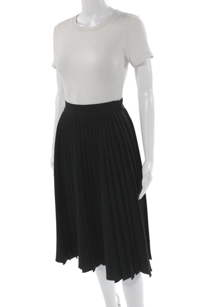 Kate Spade New York Womens Pleated Midi Skirt Black Size 00