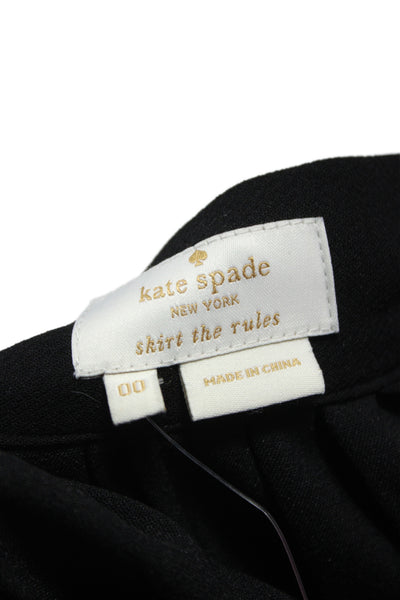 Kate Spade New York Womens Pleated Midi Skirt Black Size 00