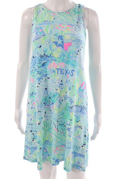 Lilly Pulitzer Women Shift Dress Multicolor Sleeveless Pima Cotton Size 2XS