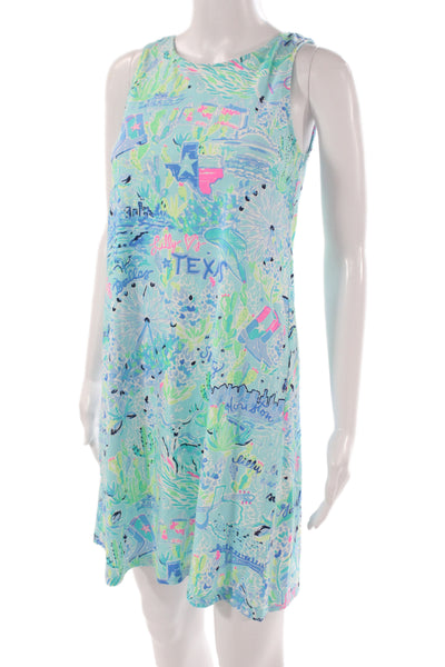 Lilly Pulitzer Women Shift Dress Multicolor Sleeveless Pima Cotton Size 2XS