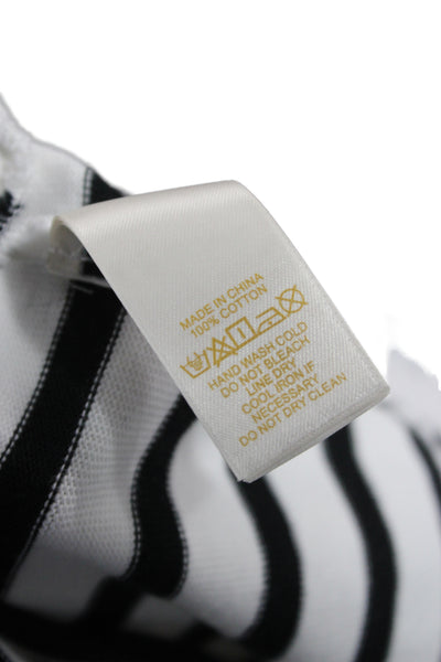 Kate Spade New York Womens Black Striped T-Shirt Dress Boatneck Cotton Size 2XS