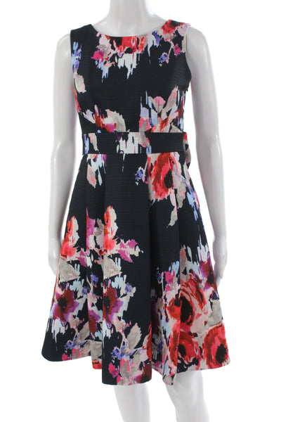 Kate Spade New York Women Fit & Flare Black Floral Dress Size 00