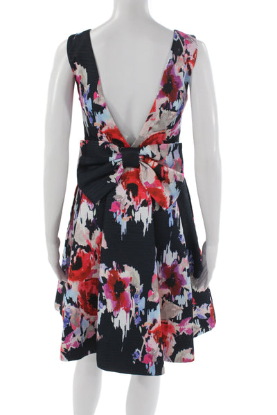 Kate Spade New York Women Fit & Flare Black Floral Dress Size 00