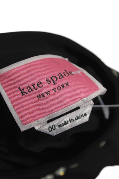 Kate Spade Womens Fit & Flare Dress Black Short Sleeve Round Neck Size 00