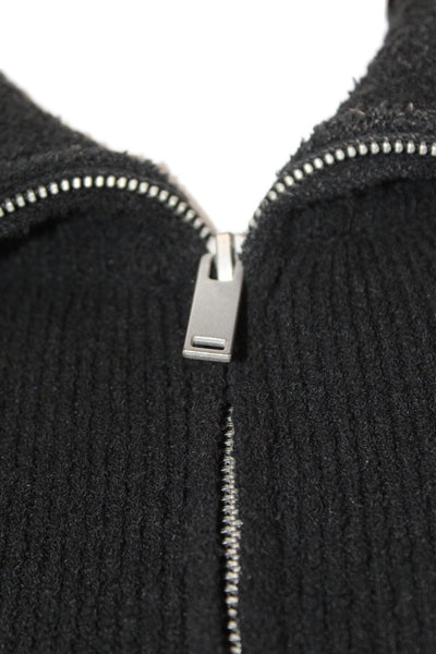Zara Womens Pullover Black Collared Long Sleeve Solid Fall Size XS