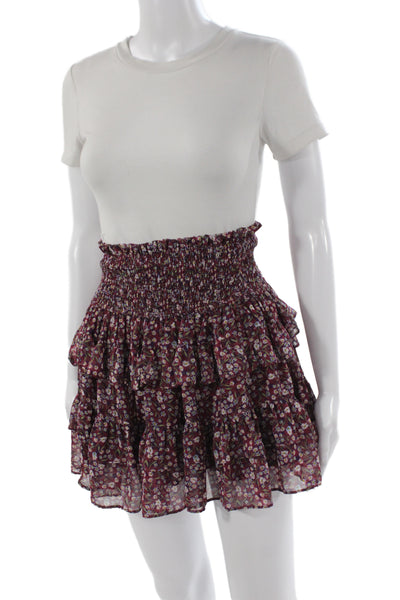 Olivaceous Womens Multicolor Floral Boho Mini Skirt Size M