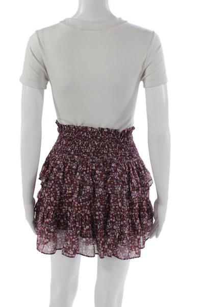 Olivaceous Womens Multicolor Floral Boho Mini Skirt Size M